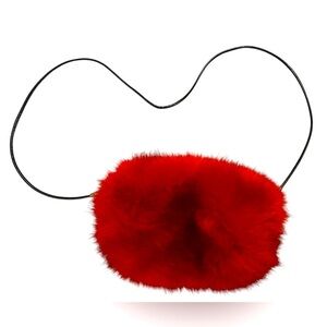 Amazing Red muff purse! Sherpa inside for hands zipper closure. Detachab…